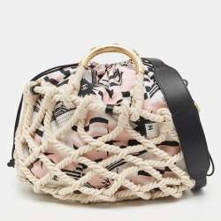 Pre Owned Chanel Multicolor Printed Fabric and Rope Shopper Tote