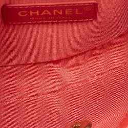 Pre Owned Chanel Red Quilted Leather CC Waist Belt Bag