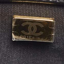 Pre Owned Chanel Black/White Tweed and Leather Mini My Own Frame Flap Bag 