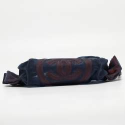 Pre Owned Chanel Navy Blue Mesh Nylon CC Waist Bag