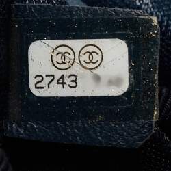 Pre Owned Chanel Navy Blue Mesh Nylon CC Waist Bag