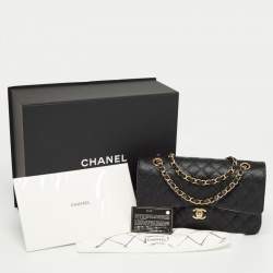مملوكة مسبقًا Chanel Black Quilted Caviar Leather Medium Classic Double Flap Bag