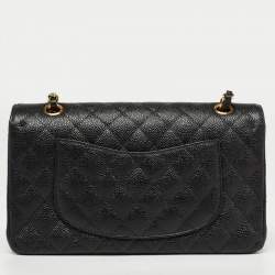 مملوكة مسبقًا Chanel Black Quilted Caviar Leather Medium Classic Double Flap Bag