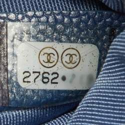 Chanel Blue Quilted Caviar Leather CC Zip Pouch