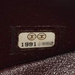 Pre Owned Chanel Burgundy Quilted Caviar Leather Jumbo Classic Double Flap Bag
