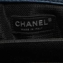 Pre Owned Chanel Blue Chevron Leather XXL Travel Flap Bag 