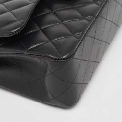 Pre Owned Chanel Black Quilted Leather Small Classic Double Flap Bag