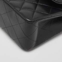 Pre Owned Chanel Black Quilted Leather Small Classic Double Flap Bag