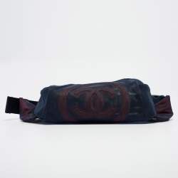 Pre Owned Chanel Navy Blue Mesh Nylon CC Waist Bag