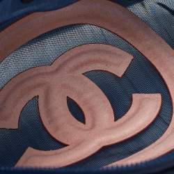 Pre Owned Chanel Navy Blue Mesh Nylon CC Waist Bag