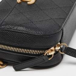 Pre Owned Chanel Black Quilted Caviar Leather Chic Affinity Belt Bag