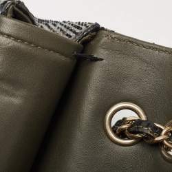 Pre Owned Chanel Metallic Tricolor Python Medium Classic Double Flap Bag 