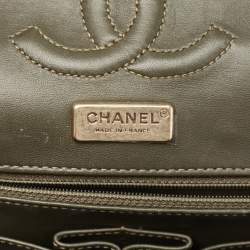 Pre Owned Chanel Metallic Tricolor Python Medium Classic Double Flap Bag 