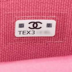 Chanel Pink Iridescent Quilted Patent Leather CC Hook Card Holder