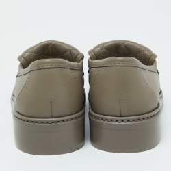 Chanel Grey Quilted Leather CC Turnlock Loafers Size 37.5