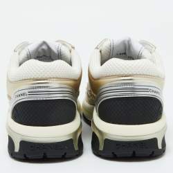 Chanel Tricolor Leather and Mesh CC Low Top Sneakers Size 37.5