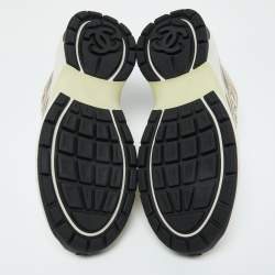 Chanel Tricolor Leather and Mesh CC Low Top Sneakers Size 37.5