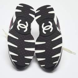 Pre Owned Chanel Multicolor Leather CC Low Top Sneakers Size 37.5