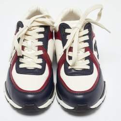 Pre Owned Chanel Multicolor Leather CC Low Top Sneakers Size 37.5