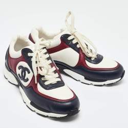 Pre Owned Chanel Multicolor Leather CC Low Top Sneakers Size 37.5