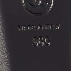 Chanel Black Leather CC Ankle Strap Sandals Size 36