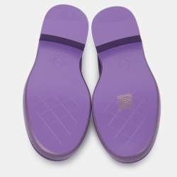 Chanel Purple Quilted Leather CC Turnlock Loafers Size 37.5