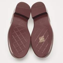 Pre Owned Chanel Burgundy Leather CC Loafers Size 36.5