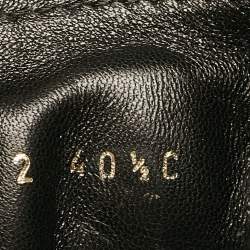 Chanel Beige/Black Suede and Leather CC Combat Boots Size 40.5