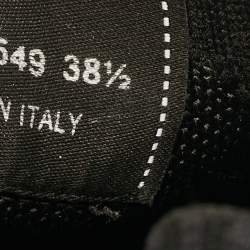 Pre Owned Chanel Black Knit Fabric CC Low Top Sneakers Size 38.5