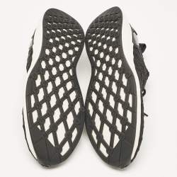 Pre Owned Chanel Black Knit Fabric CC Low Top Sneakers Size 38.5