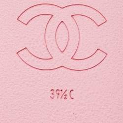 Chanel Pink Leather and Neoprene Gladiator Flat Sandals Size 39.5