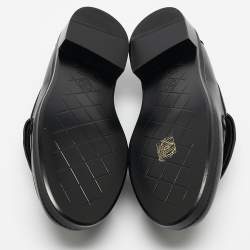 Pre Owned Chanel Black Quilted Leather CC Turnlock Loafers Size 39.5