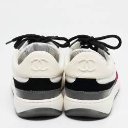 Chanel Multicolor Mesh and Suede CC Low Top Sneakers Size 40.5