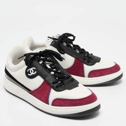 Chanel Multicolor Mesh and Suede CC Low Top Sneakers Size 40.5