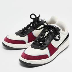 Chanel Multicolor Mesh and Suede CC Low Top Sneakers Size 40.5