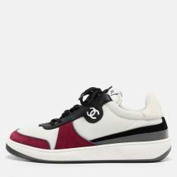 Chanel Multicolor Mesh and Suede CC Low Top Sneakers Size 40.5