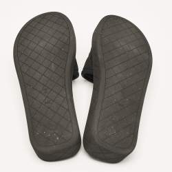 Chanel Black Quilted Neoprene CC Slide Sandals Size 36