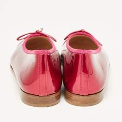Pre Owned Chanel Purple Patent Leather CC Ballet Flats Size 35.5