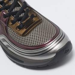 Chanel Multicolor Leather and Mesh CC Low Top Sneakers Size 37.5