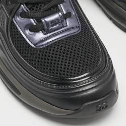 مملوكة مسبقًا Chanel Tricolor Leather Perforated and Mesh CC Lace Up Sneakers Size 38