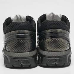 مملوكة مسبقًا Chanel Tricolor Leather Perforated and Mesh CC Lace Up Sneakers Size 38