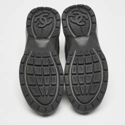 مملوكة مسبقًا Chanel Tricolor Leather Perforated and Mesh CC Lace Up Sneakers Size 38