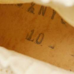 مملوكة مسبقًا Chanel Cream/Black Knit Fabric Camelia Sneakers Size 39.5 