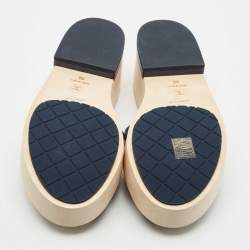 Chanel Blue/Black Quilted Leather CC Slide Sandals Size 40