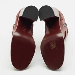 Chanel Burgundy Quilted Leather Cap Toe Block Heel Ankle Boots Size 39