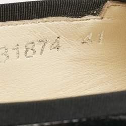 Chanel Black Patent Leather CC Espadrille Loafers Size 41