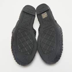 Chanel Black/White Tweed CC Espadrille Mules  Size 36