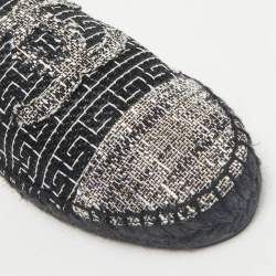 Chanel Black/White Tweed CC Espadrille Mules  Size 36