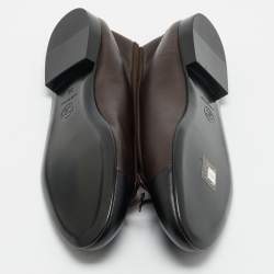 Chanel Black/Brown Leather CC Cap Toe Bow Ballet Flats Size 38