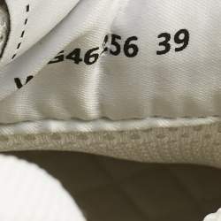 Pre Owned Chanel Cream Canvas CC Low Top Sneakers Size 39